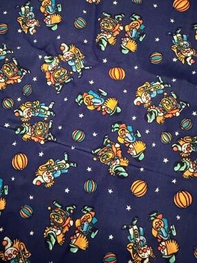 Vintage Clown Print Cotton Fabric